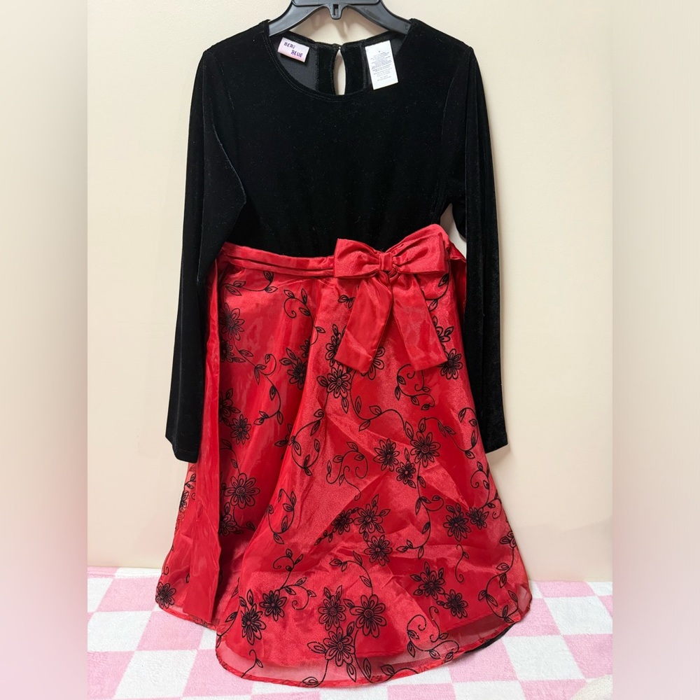 Elegant Black and Red Kids Formal Dress